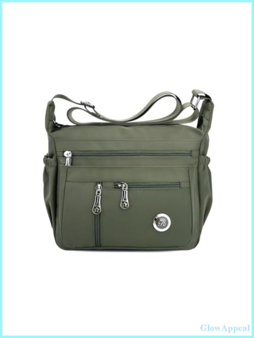 Nylon Crossbody Shoulder Bag Lightweight Water Resistant Multi Pocket Messenger